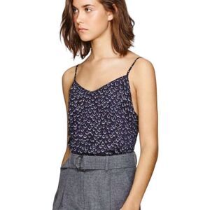 Under Wilfred 100% silk tank printed purple black pattern medium